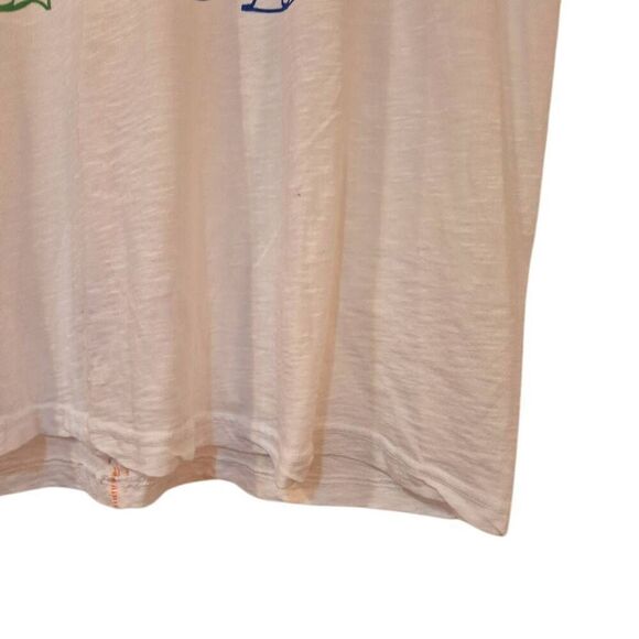 Sundry Women's White Cotton w Navy & Green Feelin' Good Graphic Short Sleeve Cre - Picture 5 of 11